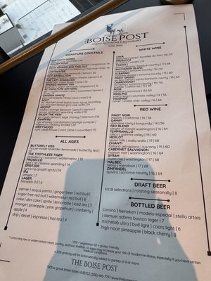 Menu photo 3 The Boise Post Boise, ID Menu photo 3 The Boise Post Boise, ID