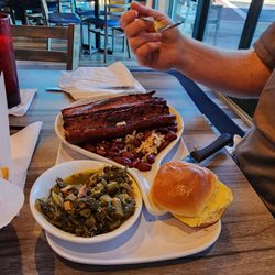 Busky's Chill & Grill - Sausage, beans n rice with highly recommended collards.