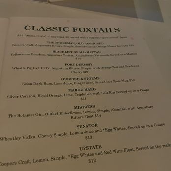 Foxhole Cocktail Den - Menu - Cocktail Bars Near Me - Vancouver, Washington Foxhole Cocktail Den - Menu - Cocktail Bars Near Me - Vancouver, Washington