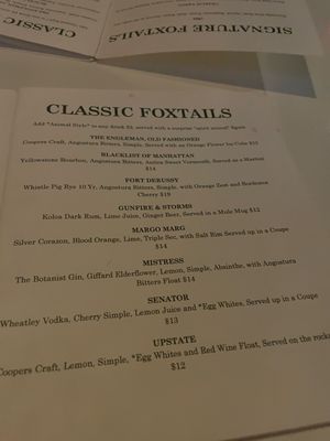 Menu photo 1 Foxhole Cocktail Den Vancouver, WA Menu photo 1 Foxhole Cocktail Den Vancouver, WA