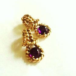 The Goldsmith Shop - 14K Gold Braided Amethyst Earrings