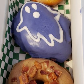Wicked Donuts - Seasonal specials:  maple bacon,  booberry cream cheese - Donuts Near Me - Las Vegas, Nevada