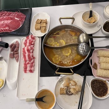 Tai Xi - Our spread, started eating and forgot to snap a pic beforehand - Hot Pot Near Me - Quincy, Massachusetts Tai Xi - Our spread, started eating and forgot to snap a pic beforehand - Hot Pot Near Me - Quincy, Massachusetts