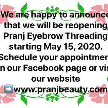 Pranj Eyebrow Threading - Reopening - Threading Services Near Me - Avondale, Arizona Pranj Eyebrow Threading - Reopening - Threading Services Near Me - Avondale, Arizona