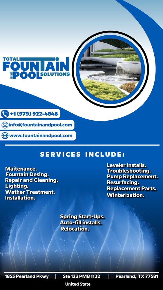 TOTAL FOUNTAIN AND POOL SOLUTIONS Updated October 2024 Request a