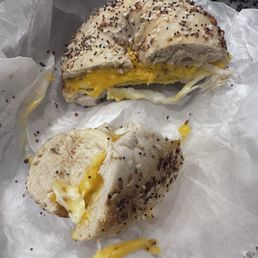 Was suppose to be plain bacon and egg bagel Was suppose to be plain bacon and egg bagel