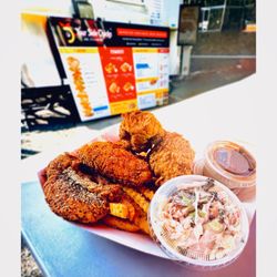 Your Side Chicks - Crispy, juicy, and packed with flavor--this fried chicken is the real deal. Coleslaw for the crunch, sauce for the perfect dip...