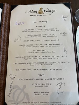 Menu photo 2 Alan Wongs Kahala Honolulu, HI