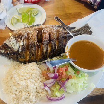 La Perla Del Pacifico - Mojarra Frita a la Diabla the sauce on the side - Seafood Near Me - San Antonio, Texas La Perla Del Pacifico - Mojarra Frita a la Diabla the sauce on the side - Seafood Near Me - San Antonio, Texas