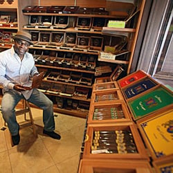 Casa De Puros - Impressive Humidor...and owner (seated).