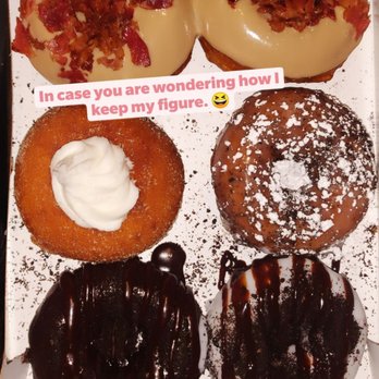 Duck Donuts - Maple bacon, funnel cake, fried oreos, chocolate explosion and white chocolate drizzle. - Donuts Near Me - Levittown, Pennsylvania