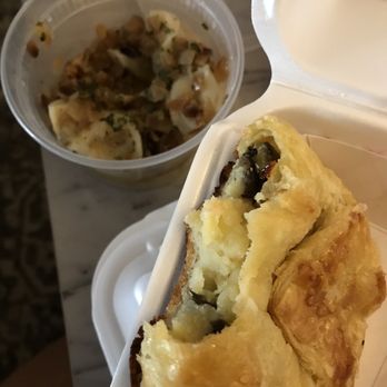 Rush In Dumplings - Mushroom & potato pirozhki (mostly potato but pretty good). Alaskan dumplings. - Russian Near Me - Olympia, Washington