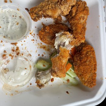 Binga's Wingas - Already somewhat devoured 6 piece salt and vinegar dry rub - American Near Me - Yarmouth, Maine Binga's Wingas - Already somewhat devoured 6 piece salt and vinegar dry rub - American Near Me - Yarmouth, Maine