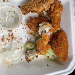Binga's Wingas - Already somewhat devoured 6 piece salt and vinegar dry rub