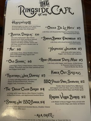 Menu photo 1 Ringside Cafe Columbus, OH