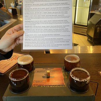 SteelTank Brewing - Beer flight - Breweries Near Me - Oconomowoc, Wisconsin