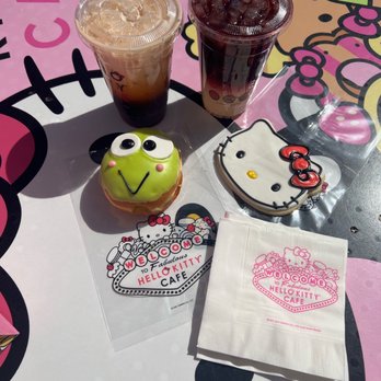Hello Kitty Cafe - thai iced tea, blueberry lemonade, kerropi donut, hello kitty cookie - Desserts Near Me - Las Vegas, Nevada