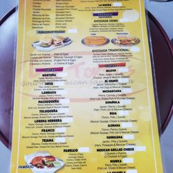 Las Tortas - Menu pt2