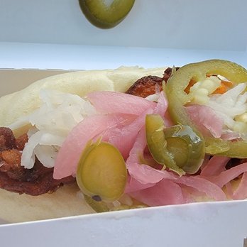 Eventide - Fenway - Fried Oyster Bun - $12 as of 9/2021 - Seafood Near Me - Boston, Massachusetts Eventide - Fenway - Fried Oyster Bun - $12 as of 9/2021 - Seafood Near Me - Boston, Massachusetts