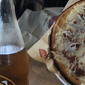 MOD Pizza - Left cauliflower crust and right is gluten friendly with daiya cheese. - Fast Food Near Me - Pembroke Pines, Florida