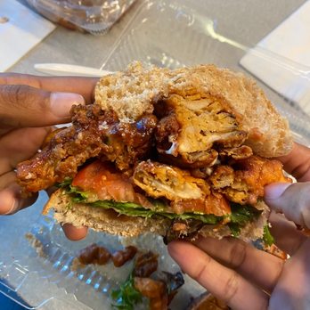 Majani Food Emporium - Oyster Mushroom Sandwich - Vegan Near Me - Chicago, Illinois Majani Food Emporium - Oyster Mushroom Sandwich - Vegan Near Me - Chicago, Illinois