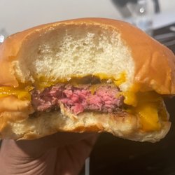 The Brave Burger - Raw burger ordered from brave burger