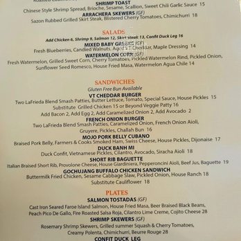 Trail 87 - Summer menu - New American Near Me - West Dover, Vermont
