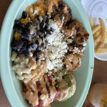 Mad Viking Dock Bar & Grill - Caribbean bowl with grilled shrimp - Seafood Near Me - Cape May, New Jersey Mad Viking Dock Bar & Grill - Caribbean bowl with grilled shrimp - Seafood Near Me - Cape May, New Jersey
