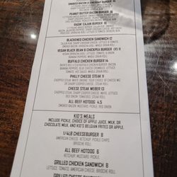 Two Rivers Brewing - Food menu