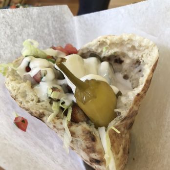 Sabaraba's - with Schnitzel Pita. The works. Mouth watering. - Mediterranean Near Me - Chamblee, Georgia
