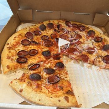 Williamsburg Pizza - Brooklyn with cup and char pepperoni and red onion - Pizza Near Me - Omaha, Nebraska Williamsburg Pizza - Brooklyn with cup and char pepperoni and red onion - Pizza Near Me - Omaha, Nebraska