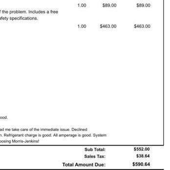 Morris-Jenkins - This was the part and bill for 15 minutes of work - Heating & Air Conditioning/HVAC Near Me - Charlotte, North Carolina Morris-Jenkins - This was the part and bill for 15 minutes of work - Heating & Air Conditioning/HVAC Near Me - Charlotte, North Carolina