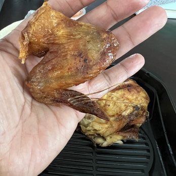 El Pollo Loco - Overcooked dried out Chicken Wing  with feathers    06-30-2022 - Fast Food Near Me - Lakewood, California