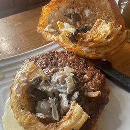 After I cut into the Baby Bella burger... it really looks much better when they serve it