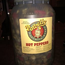 The gallon jug of Potbelly hot peppers.  It can be yours too for ~$20.