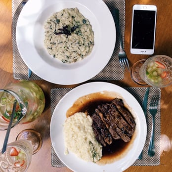 Brown Sugar - (Acima) Risotto in bianco& (abaixo)entrecot de black angus frufado. - Italian Near Me - São Paulo, SP Brown Sugar - (Acima) Risotto in bianco& (abaixo)entrecot de black angus frufado. - Italian Near Me - São Paulo, SP