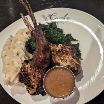 Cache Restaurant - Lamb chops with whipped potatoes and kale - New American Near Me - Little Rock, Arkansas