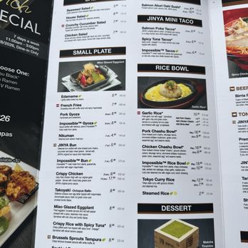 JINYA Ramen Bar - TrailHead - Menu - Tapas/Small Plates Near Me - Peoria, Arizona