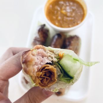 Bodard Bistro - Nem Nuong Cuon - Grilled Pork with Lettuce Crunchy Spring Rolls. $6.00 - Vietnamese Near Me - Houston, Texas