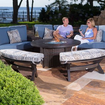 Backyard Leisure - Sit back in comfort and enjoy the ambience and warmth of a fire pit table. - Hot Tub & Pool Near Me - Lethbridge, Alberta Backyard Leisure - Sit back in comfort and enjoy the ambience and warmth of a fire pit table. - Hot Tub & Pool Near Me - Lethbridge, Alberta