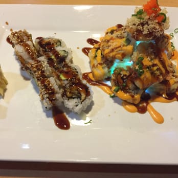 Hana Sushi - Volcano roll and eel/cucumber/avocado roll - Sushi Bars Near Me - Mustang, Oklahoma