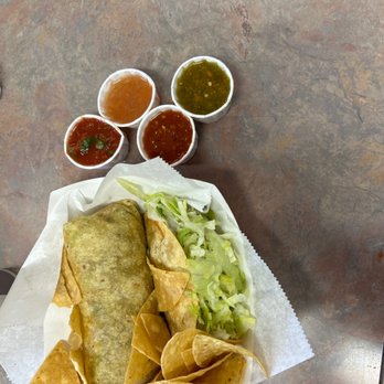 Campos Famous Burritos - Chunky cheer burrito and chicken taco all four salsa's - Mexican Near Me - Santa Monica, California Campos Famous Burritos - Chunky cheer burrito and chicken taco all four salsa's - Mexican Near Me - Santa Monica, California
