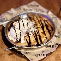 Crafters Pizza and Drafthouse - Twix skillet cookie.