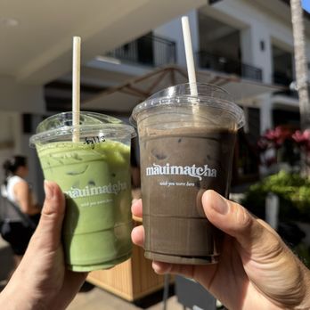 Maui Matcha - Vanilla Lavender Matcha & Hojicha Maple Syrup Latte - Bubble Tea Near Me - Wailea, Hawaii