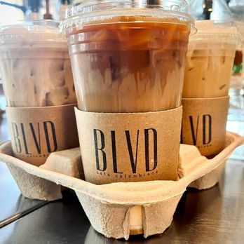 Boulevard Coffee Company - three cups of iced coffee - Coffee & Tea Near Me - Enterprise, Alabama Boulevard Coffee Company - three cups of iced coffee - Coffee & Tea Near Me - Enterprise, Alabama