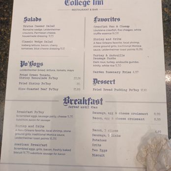 Ye Olde College Inn - Menu - Southern Near Me - Kenner, Louisiana