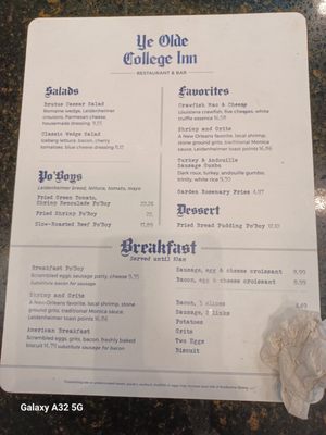 Menu photo 2 Ye Olde College Inn Kenner, LA