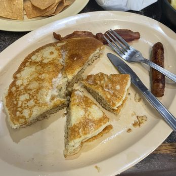 RC Burger - Number 20 which is eggs and bacon and sausage with three pancakes - Burgers Near Me - Norwalk, California RC Burger - Number 20 which is eggs and bacon and sausage with three pancakes - Burgers Near Me - Norwalk, California