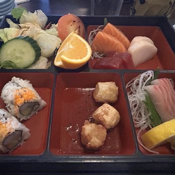 Sakura Japanese Restaurant - Sashimi bento box lunch with 4 pieces of California roll - Japanese Near Me - Virginia Beach, Virginia