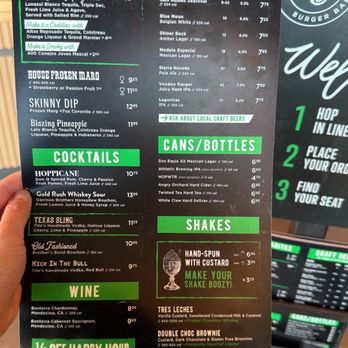 Hopdoddy Burger Bar - Drink menu - Burgers Near Me - Richmond, Texas